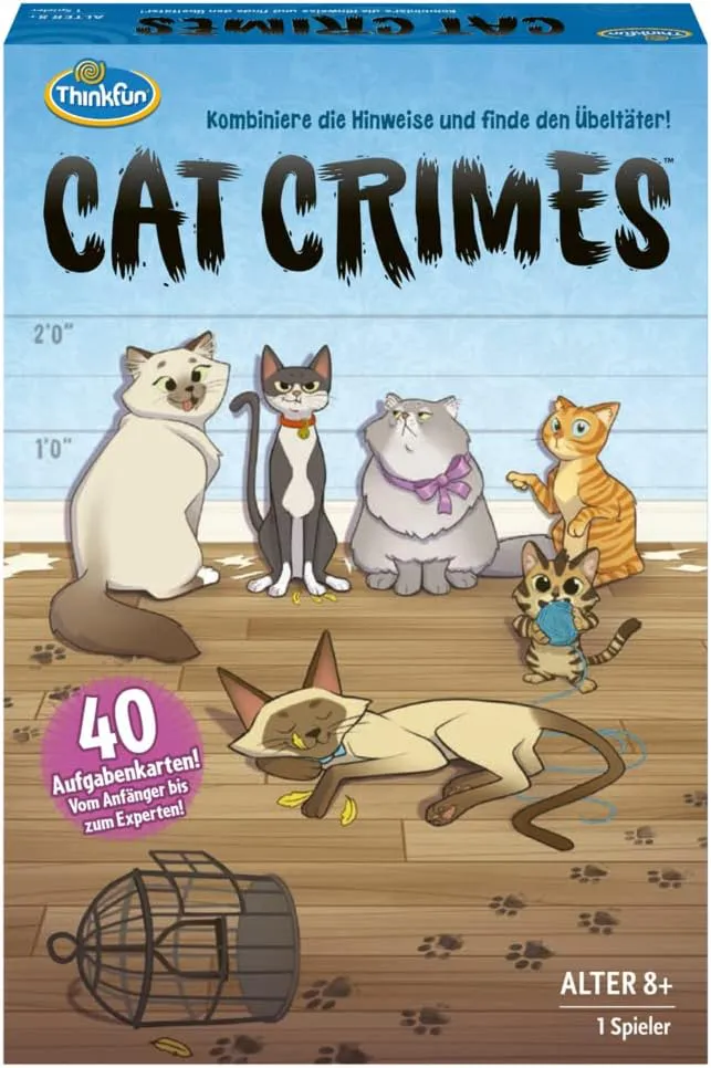 ThinkFun – Cat Crimes | Logikspiel mit 40 Aufgaben | Deduktionsspiel für Kinder ab 8 Jahren - Bild 1
