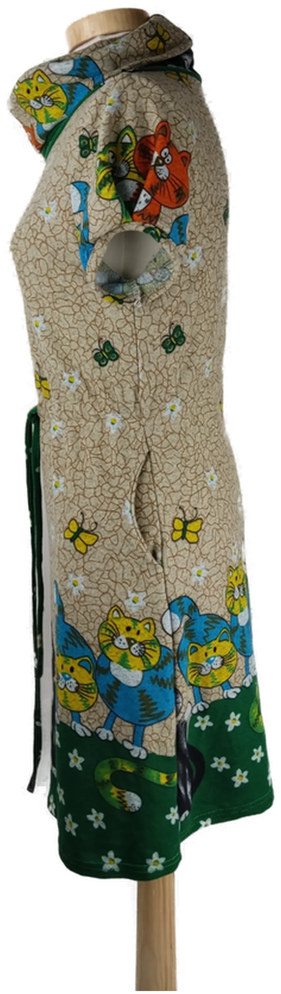 Kleid "Fashion in Style", kurzarm mit Rollkragen, bunt mit Kordel und Einschubtaschn, Größe S (geschätzt) – Bild 2