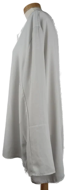 Bluse 'Canda Premium', langarm mit Rundausschnitt und Zipp, weiß Größe 50 - Bild 2