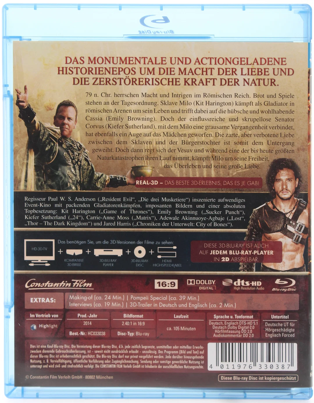 Blu-ray Pompeii 3D (Blu-ray 3D + 2D, Wendecover) – Bild 2