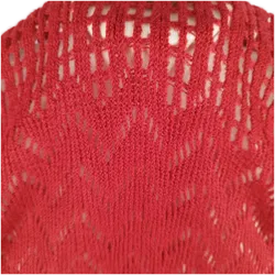 Gehäkelter, roter Schal - ca. 180cm / flauschig - Bild 3