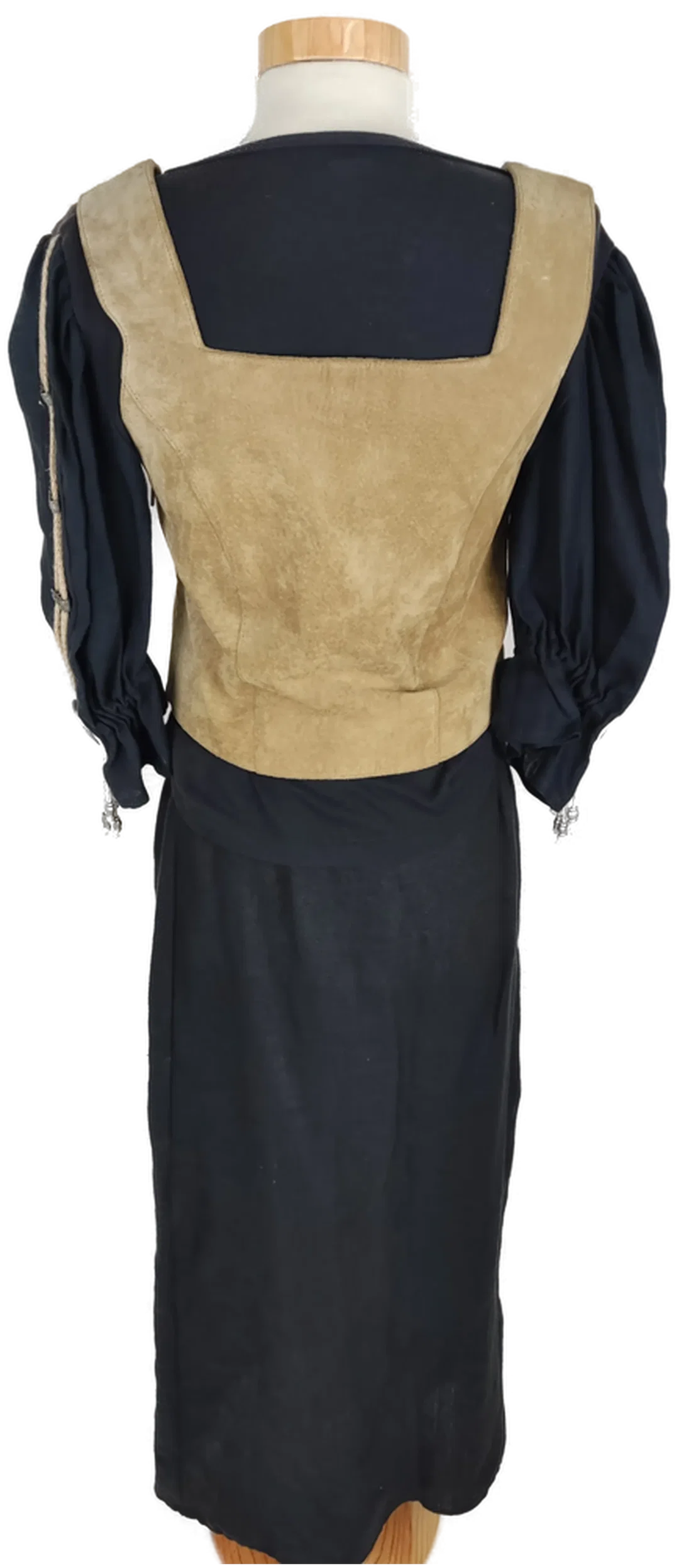Trachtenkleid 3tlg., schwarz/braun mit Dekor, Größe S – Bild 8