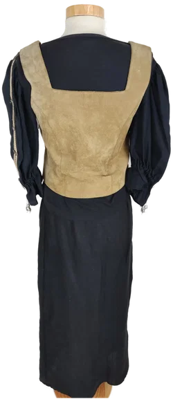 Trachtenkleid 3tlg., schwarz/braun mit Dekor, Größe S - Bild 8