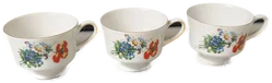 Waldsassen Bavaria, 3 Kaffeetassen, Porzellan mit Goldrand, Vintage