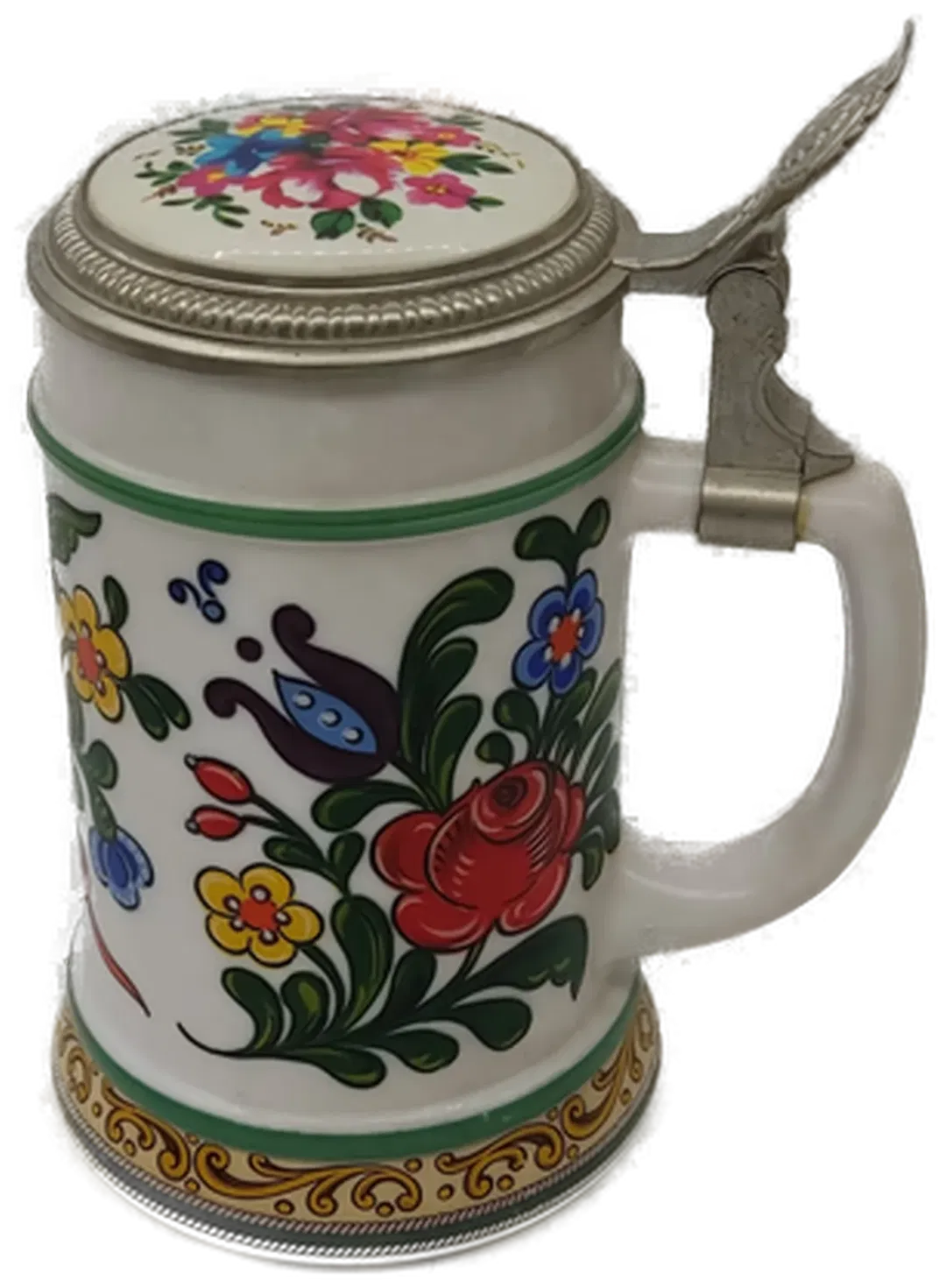 Keramik-Bierkrug - Blumenmuster - Bild 4