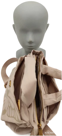 Skechers Schultertasche Kunstleder Beige | Neuwertig - Bild 6