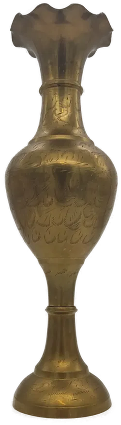 Deko Vintage Vase aus Messing mit Gravur - Bild 5
