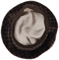 Baskenmütze braun/graublau kariert - Bild 4