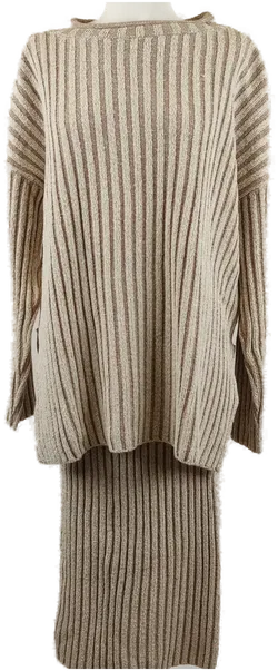Carling Paris Damen Strickzweiteiler braun/beige - Einheitsgröße - Bild 1