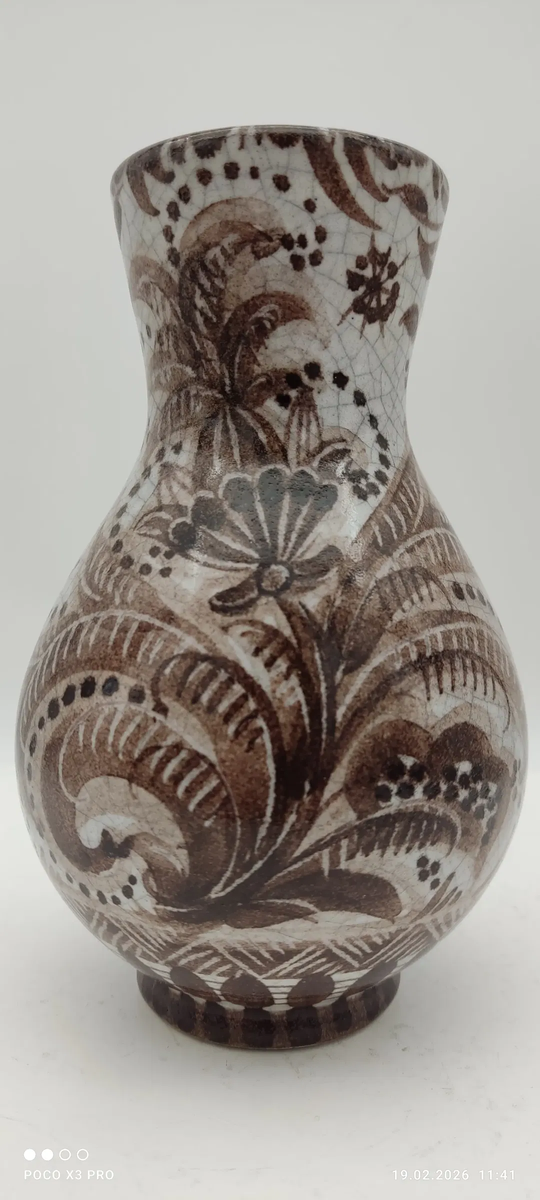 Keramik Vase mit Blumendekor - Bild 4