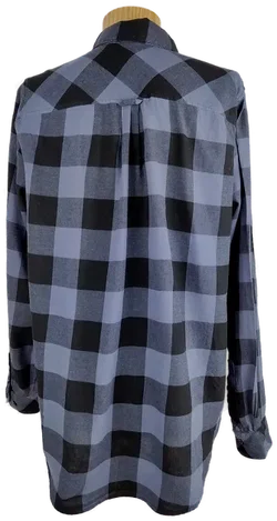 Bluse "L.O.G.G.", langarm mit Kragen, schwarz/blau kariert, Größe 36 – Vorschau 3