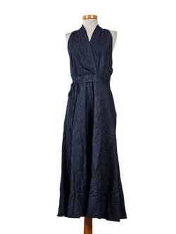 ZARA Damen Maxikleid, jeansblau - Gr. L / 40 