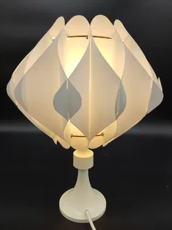 Tischlampe mit Vintage-Schirm - weiss / E 27 - Bild 5