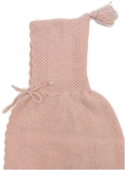 Vintage Baby Cape mit Kapuze, handgestrickt - pastellrosa - Bild 4