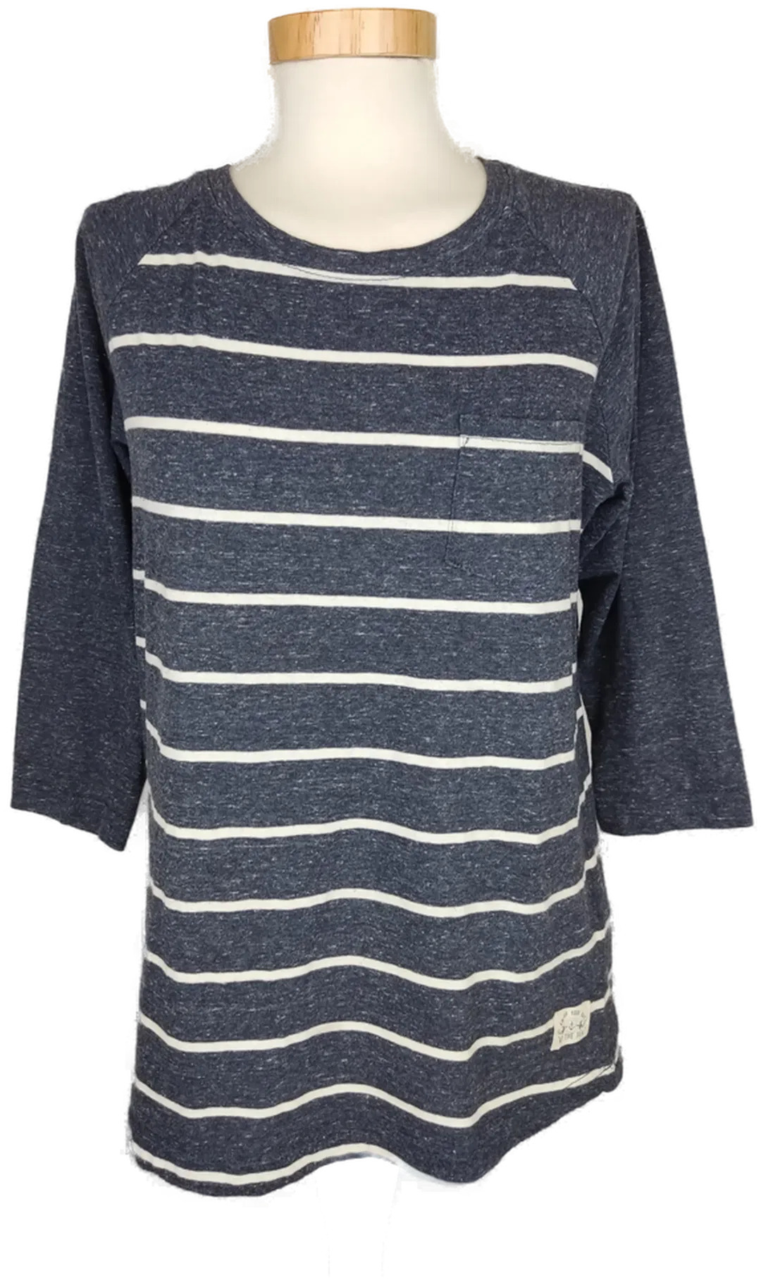 Sublevel Damen Bluse dunkelblau/weiß dreiviertelarm - M/38 - Bild 1