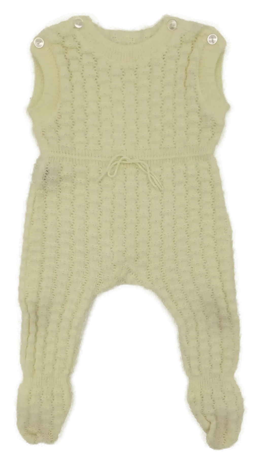 Vintage Hagrose - Baby Strampler, gestrickt, pastellgelb - Bild 3