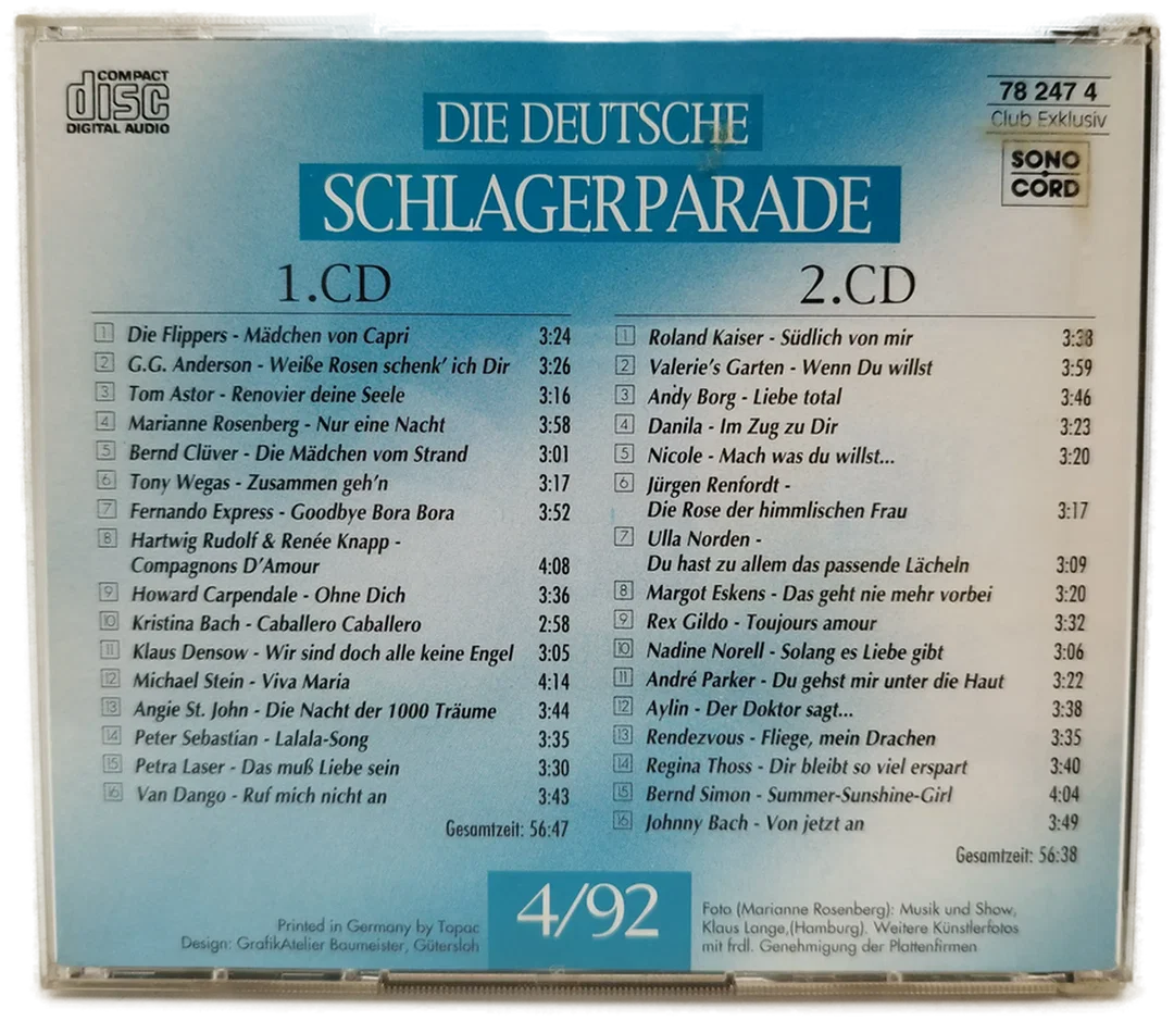 Die deutsche Schlager Parade - 2er CD Set – Bild 2