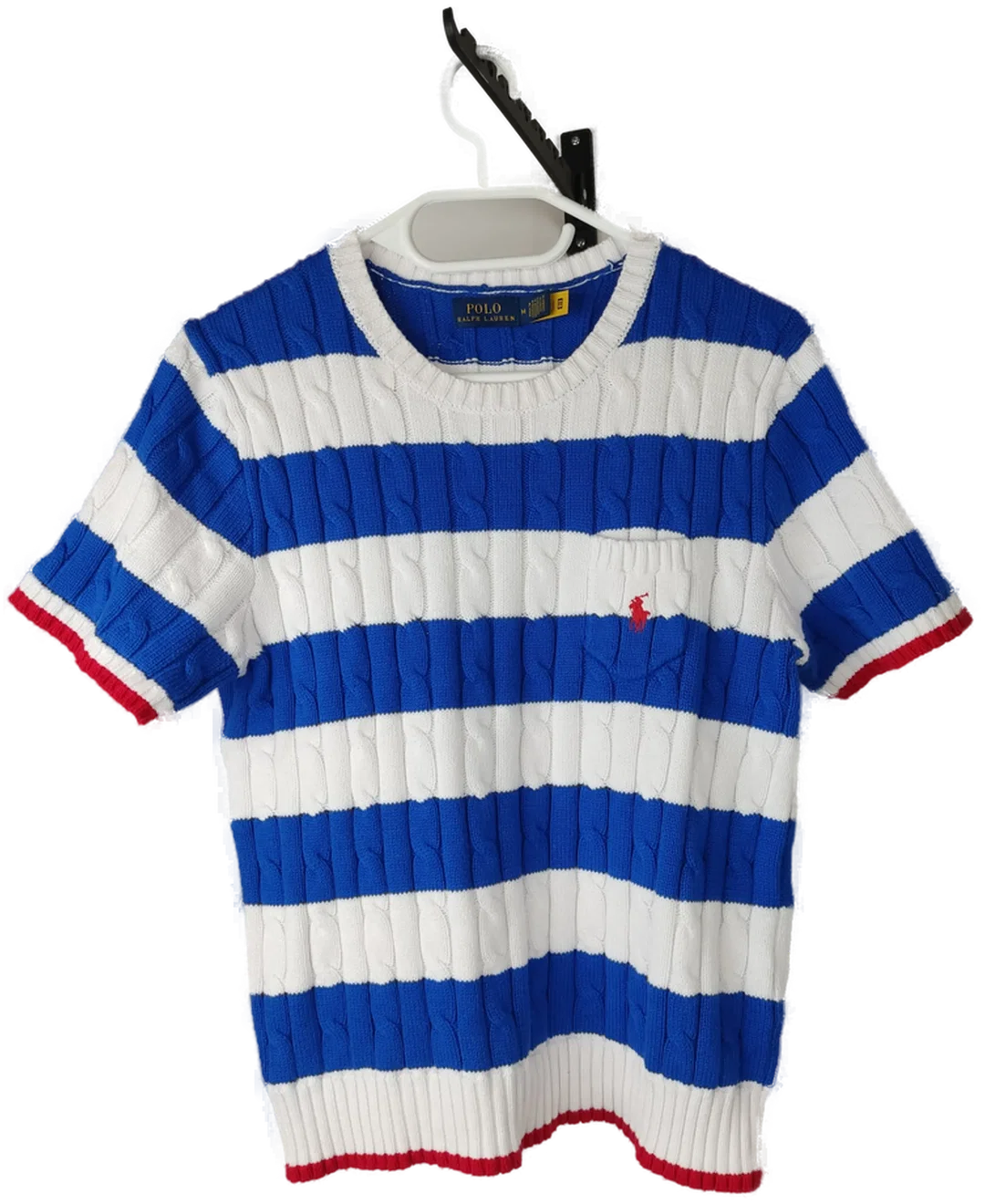 Polo Ralph Lauren Kurzarm Strickpullover Gestreift | Wie Neu Größe M/38 – Bild 6