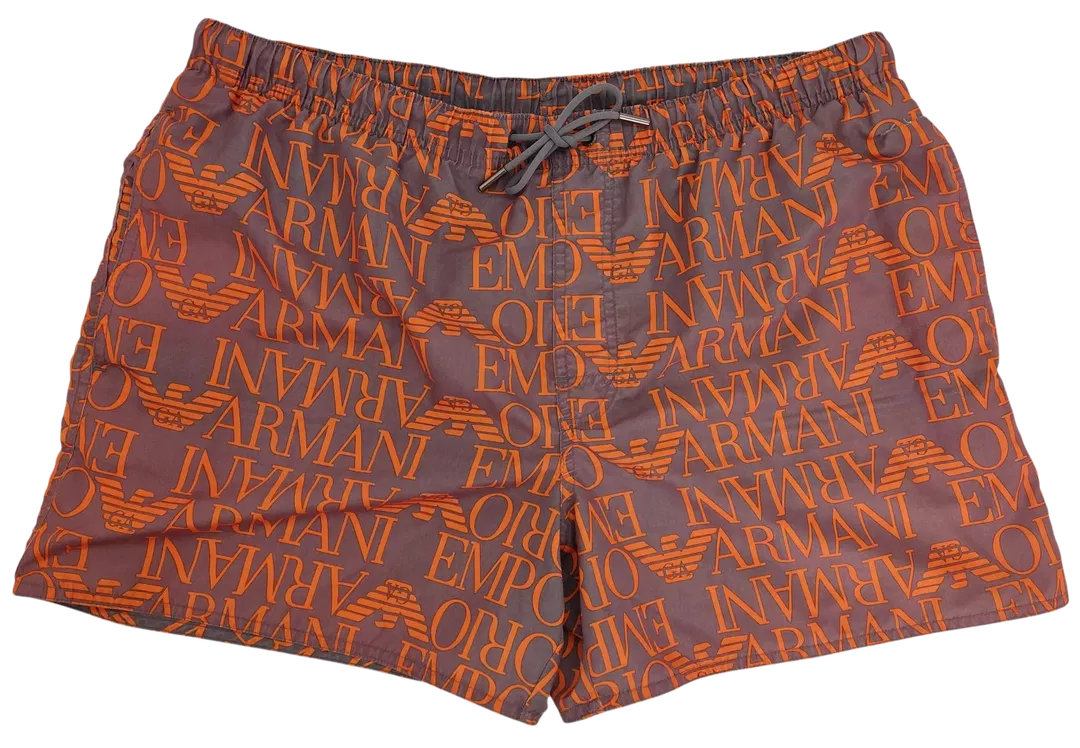 EMPORIO ARMANI Herren Badeshorts, grau/orange - Gr. XL  - Bild 1