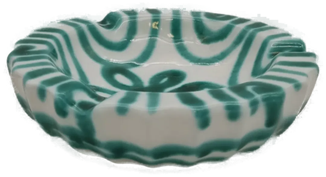 Gmundner Aschenbecher „Grün Geflammt“, Ø 16 cm - Bild 1