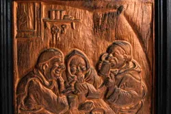 Bild Relief Kupferbild 3 Mönche im Holzrahmen - Bild 4