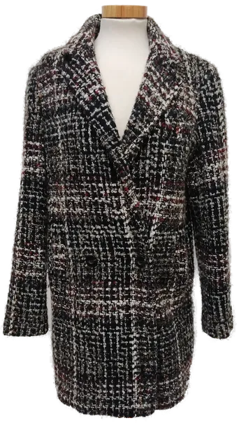 Esprit Damenmantel mit Wollanteil in schwarz-rot-weiß, Größe 44 - Bild 4