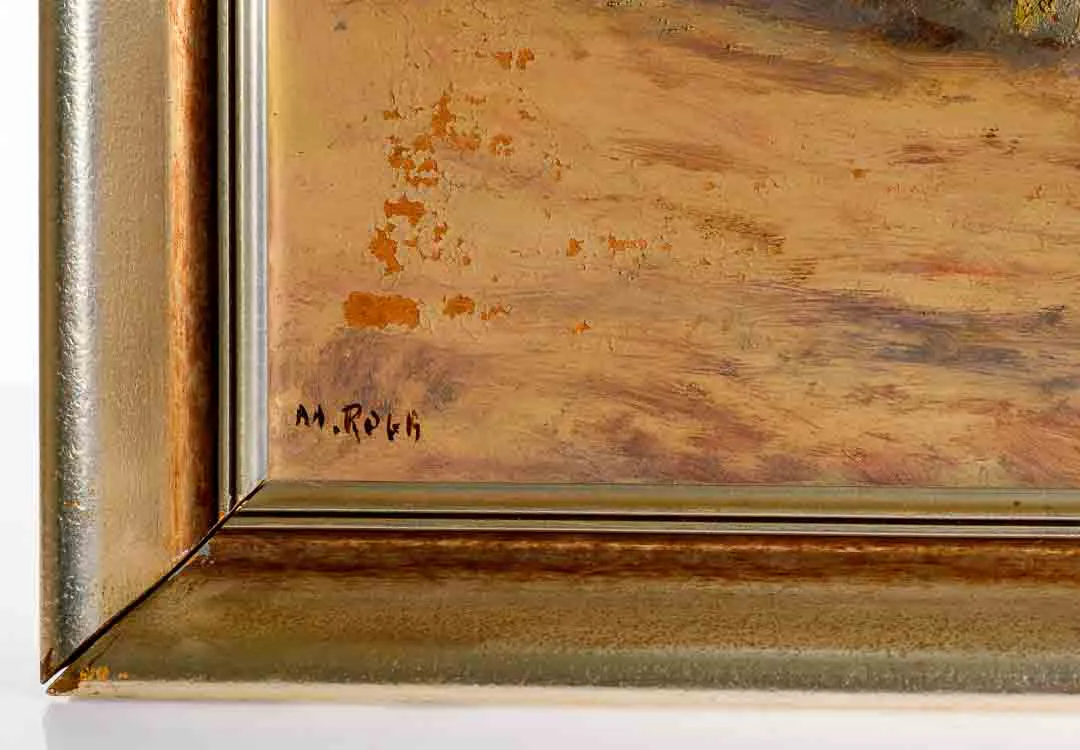 M. Roth: Märzensonne in der Rodel, Landschaftsgemälde 65×51 cm – Bild 2