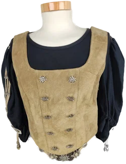 Trachtenkleid 3tlg., schwarz/braun mit Dekor, Größe S - Bild 3