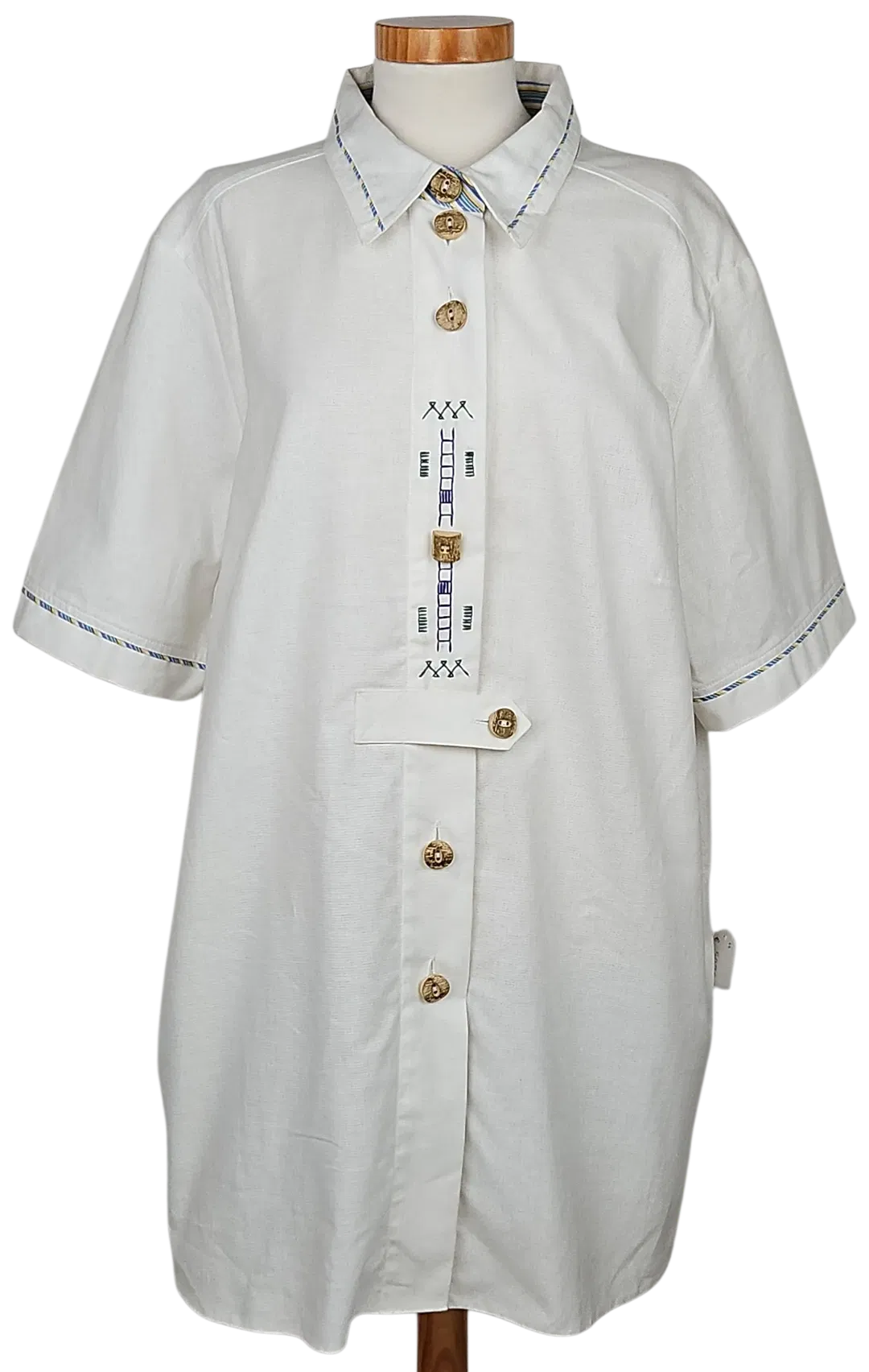 Styrian lady Vintage Damen Trachtenbluse, weiß - Gr. XXXL  - Bild 1