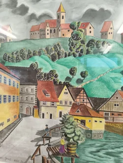 Josef Rosenberger 2001, historische Ortsansicht, gerahmt - Bild 7