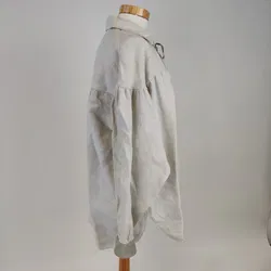 Damentrachtenbluse - Leinen mit hübschen Ledereinsätzen - Gr. 40 - Bild 2