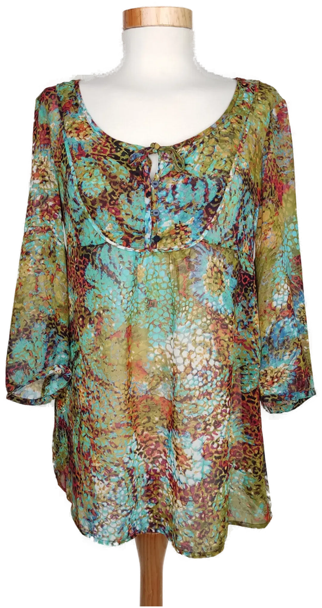 Esprit Damen Tunika braun/grün/türkis gemustert - M/38 - Bild 1