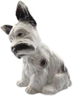 Vintage Porzellan Hund Figur – Terrier / Schnauzer – handbemalt – ca. 22,5 cm - Bild 2