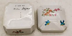 Porzellan-Dose mit Vogelmotiv & Nestdekor 8,5 x 8,5 cm - Bild 2