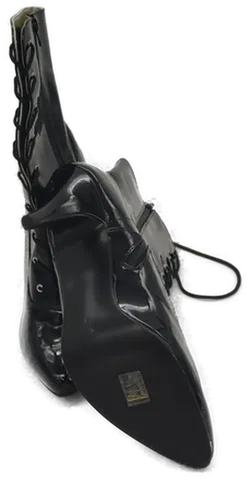 Stiefeletten High-Heels Lack schwarz mit Schnürung  Größe 49 - Bild 2