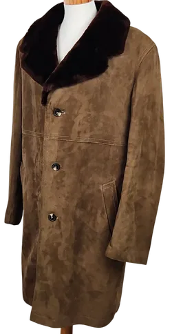 Vintage Herren Ledermantel, braun - Gr. XL  - Bild 3