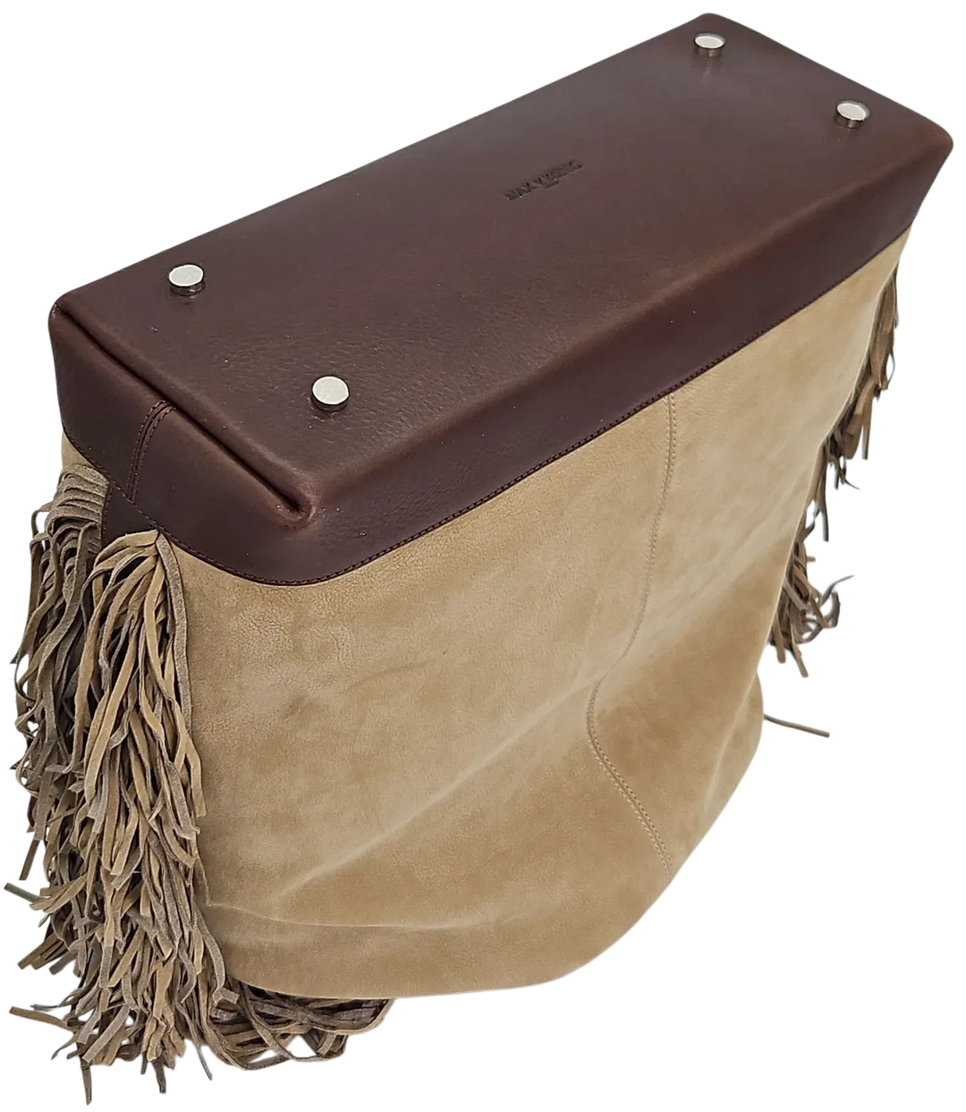 Max V. Koenig Damen Lederhandtasche mit Fransen, braun - Höhe ca. 50 cm  – Bild 3