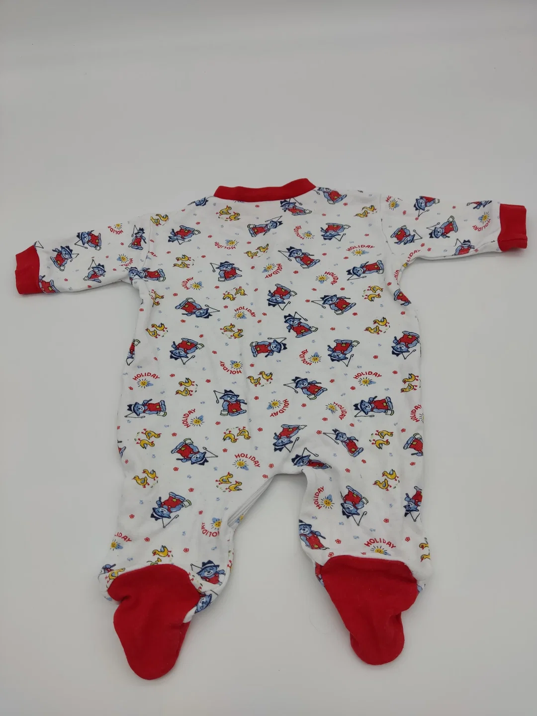 Baby Pyjama langarm mit Rundhalsausschnitt, weiß mit Aufdruck, Größe 56 – Bild 2
