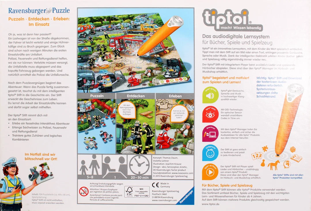 Tiptoi Puzzle von Ravensburger  – Im Einsatz (100 Teile) – Bild 3