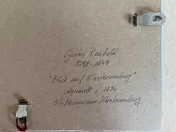 Kunstdruck von einem Aquarell v. 1834 - GUSTAV REINHOLD (1798-1849) Blick auf Klosterneuburg mit Glasbilderrahmen - Bild 2