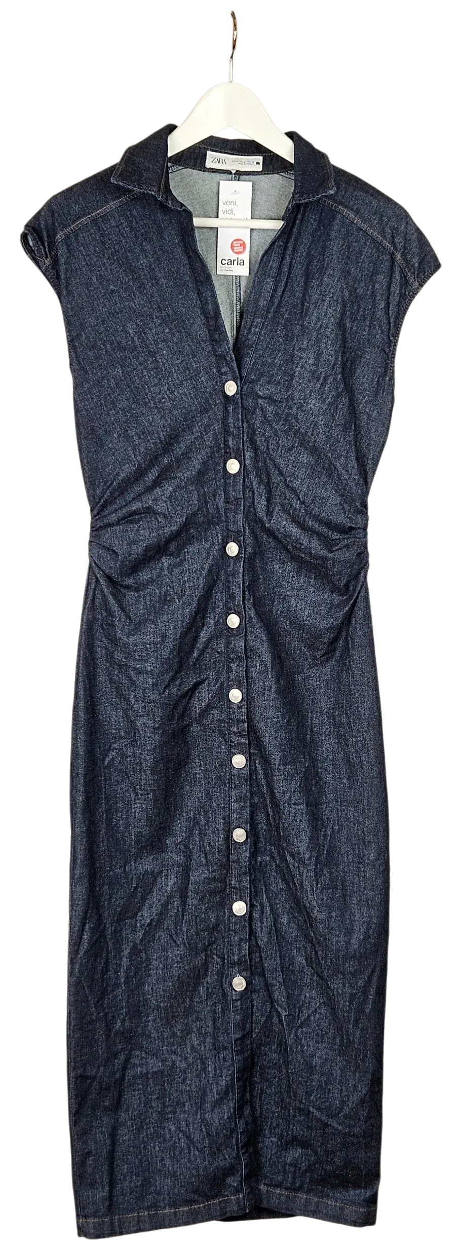 ZARA Damen Jeanskleid, marine - Gr. L - Bild 4