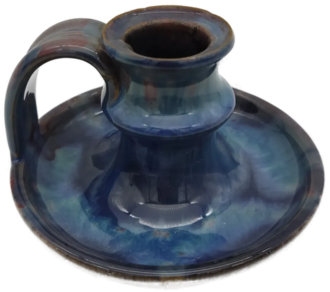 H. Berger Keramik Kerzenhalter blau, Höhe: 7 cm - Bild 1
