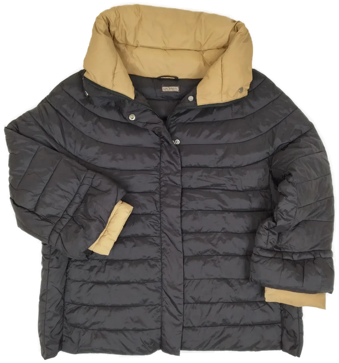 Maliparmi Steppjacke, schwarz-beige, Gr. 42 (ital.Größenangabe) / Gr. 38 – Bild 1