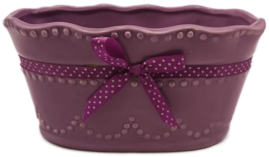 romantischer Übertopf, lila - Bild 1