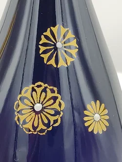 Lichte Porzellan Vase (Fine China) Echt Kobalt Gold  | Aus Thüringischen Manufaktur - Bild 7