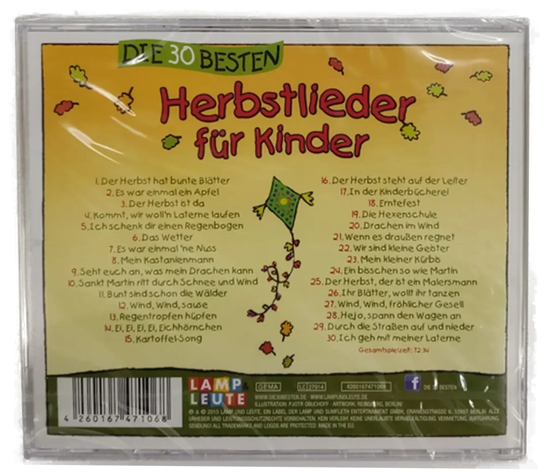 Die 30 besten Herbstlieder für Kinder - Sommerland, K. Glück & Die Kita-Frösche, Audio CD – Bild 2