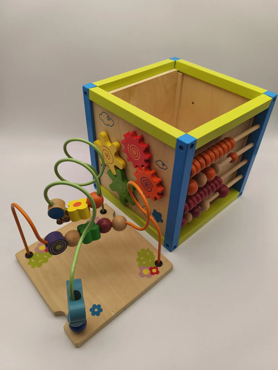 Motorikwürfel  für Kleinkinder, Spielzeug, Holz – Bild 2