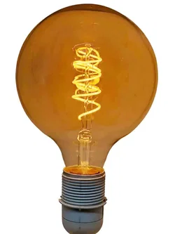 Vintage LED Globelampe E27 G125 – 4W Goldglas Retro Filament 17,5 cm - Bild 1