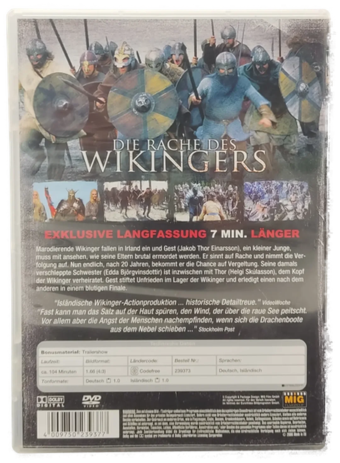 DVD "Die Rache des Wikingers" mit Jakob Thor Einarsson und Helgi Skulason – Bild 2