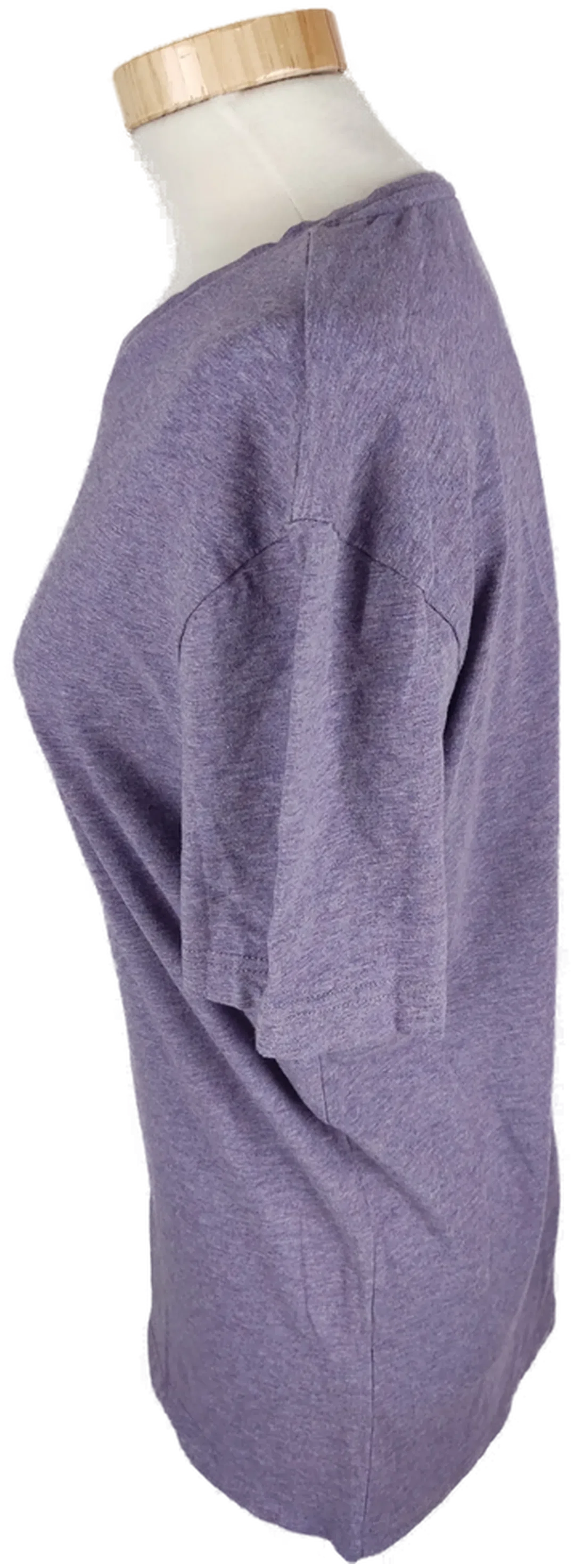 T-Shirt "H&M", kurzarm mit V-Ausschnitt, violett meliert, Größe M – Bild 2